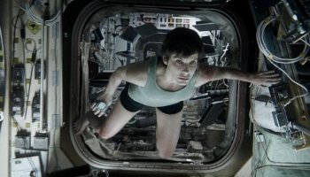 On the International Space Station, an Italian astronaut cosplays Sandra Bullock in a t-shirt and shorts