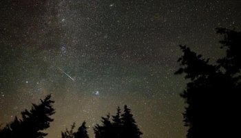 The Perseid meteor shower meets the bright moon