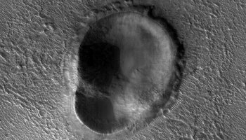 A strangely shaped impact crater on Mars resembles an ear: Here's a picture  