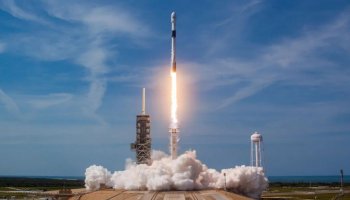 The SpaceX rocket lands at sea after launching 52 Starlink satellites