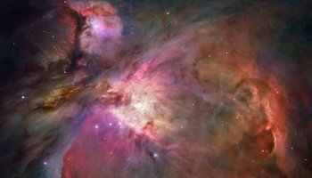A celestial cloudscape in the Orion Nebula was captured by NASA's Hubble Space Telescope today
